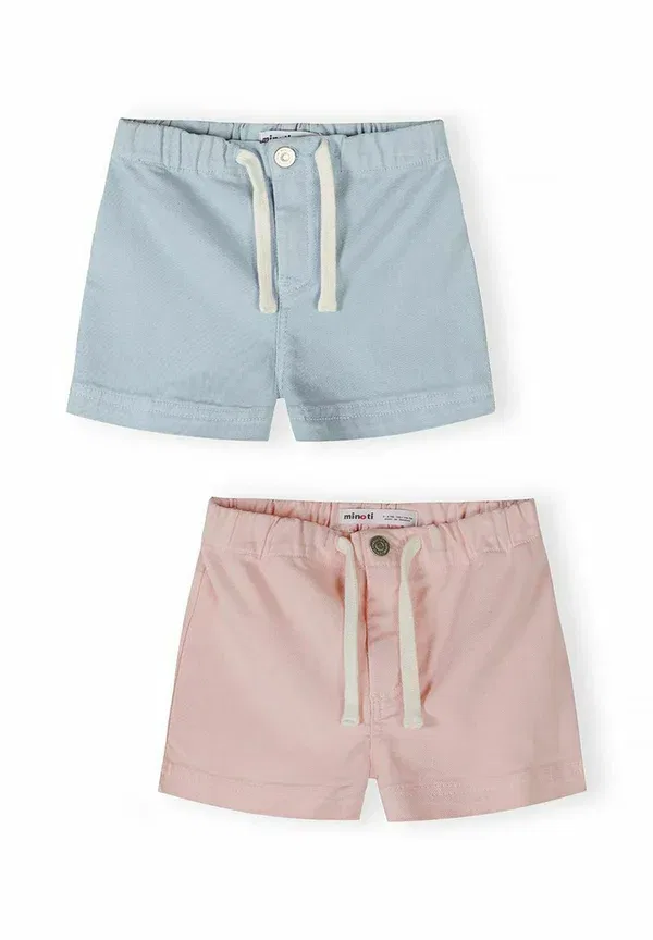 Шорты с эластичным поясом 2 pack Minoti light blue, light pink, светло-розовый/светло-голубой