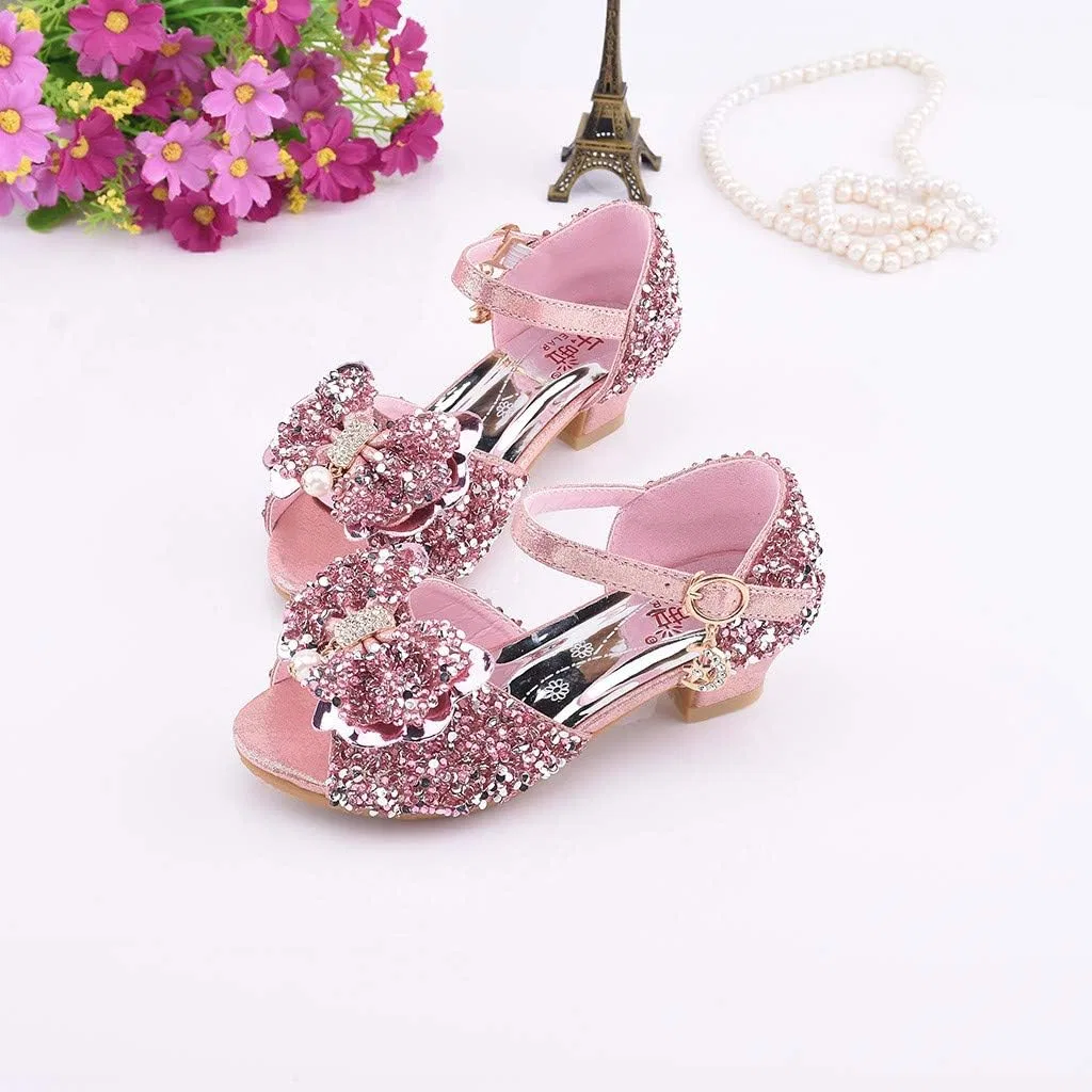 Детские кроссовки для девочек с принтом Pearl Butterfly-Knot Bling Ikevan, Pink — фото 2