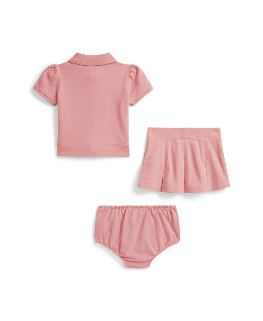 Комплект из 2 предметов: поло из сетки и юбка-шорты Polo Ralph Lauren, Adirondack Rose — фото 2