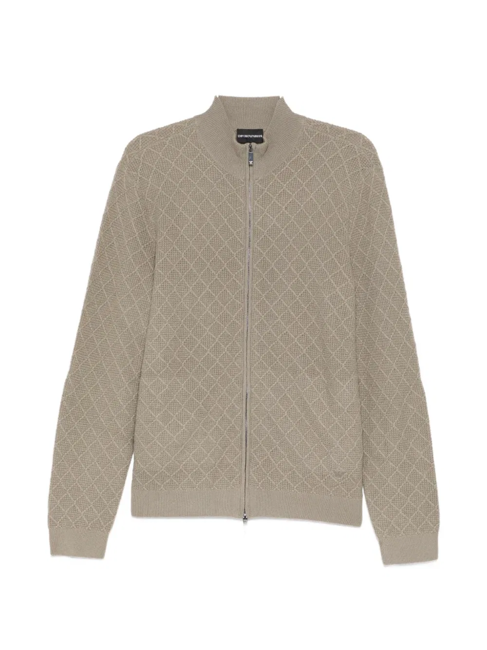 Кардиган на молнии Diamond Emporio Armani, цвет Khaki Green