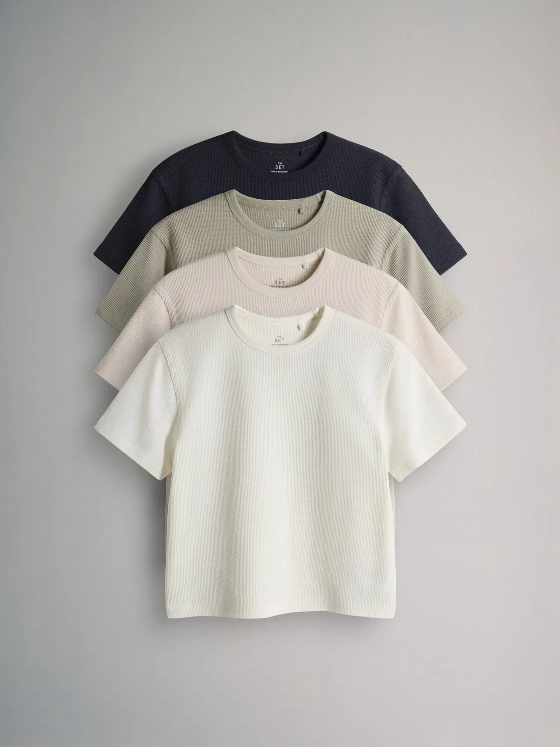 Футболка 4шт The Set Charcoal, Brown, Oatmeal Marl, White