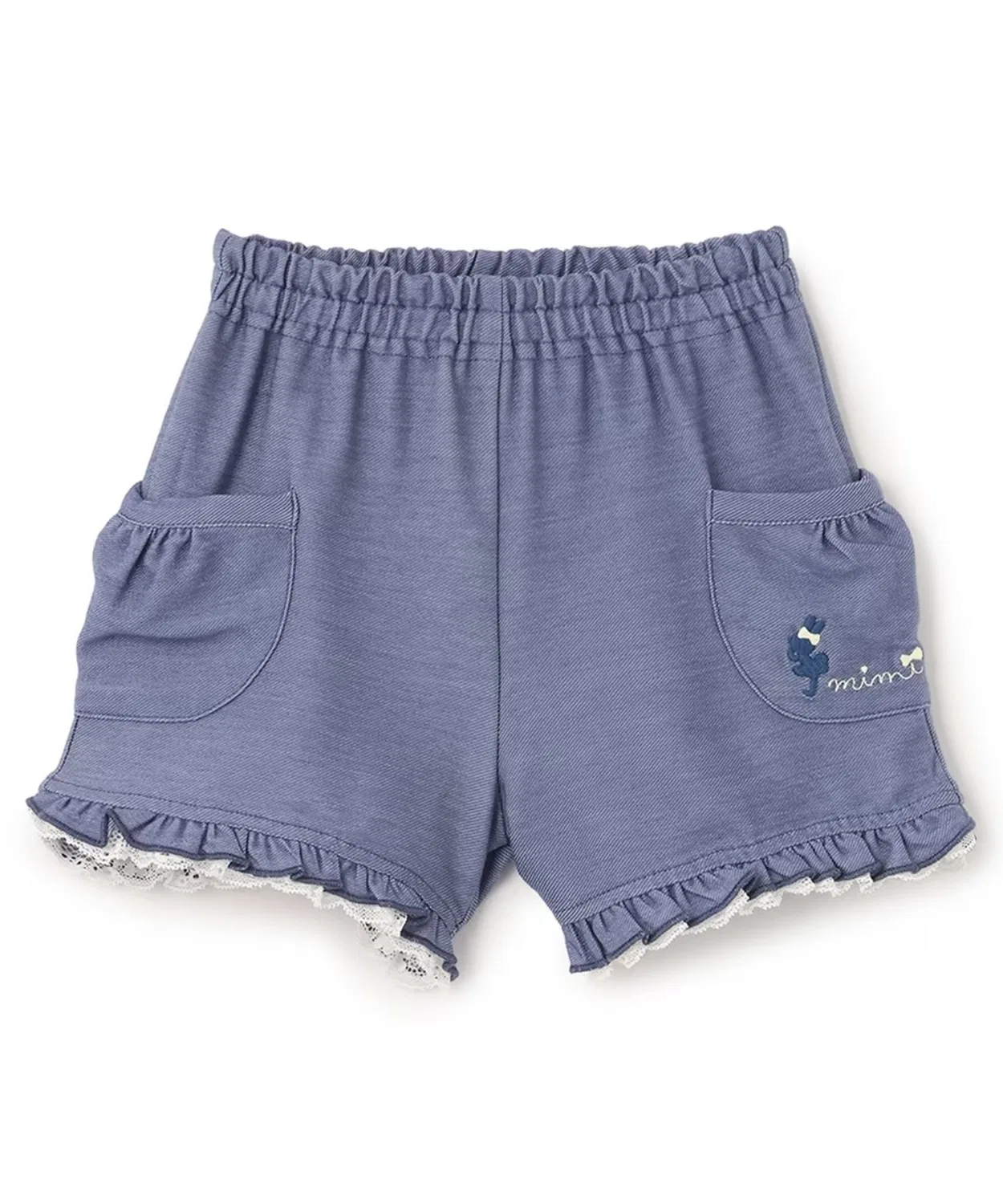 Детские шорты с фриллами и принтом, модель Denim-like Knit Twill KP, Blue