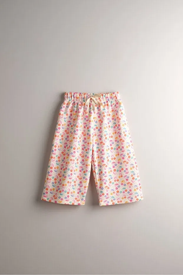 Детские брюки для девочек широкие из модала Bondberro, Colored Cherry — фото 2