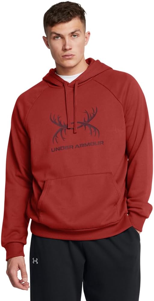 

Толстовка Under Armour Men's Rival Fleece Antler Wordmark с капюшоном | Мужская кофта из ультрамягкой хлопковой смеси | Спортивная худи, (840) Earthen Orange/Dark Maroon