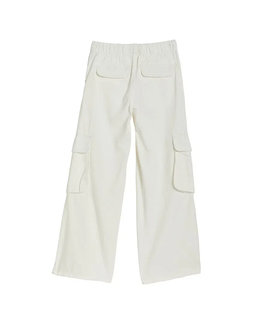 Детские брюки свободного кроя с кулиской и карманами Tractr Jeans, White — фото 2