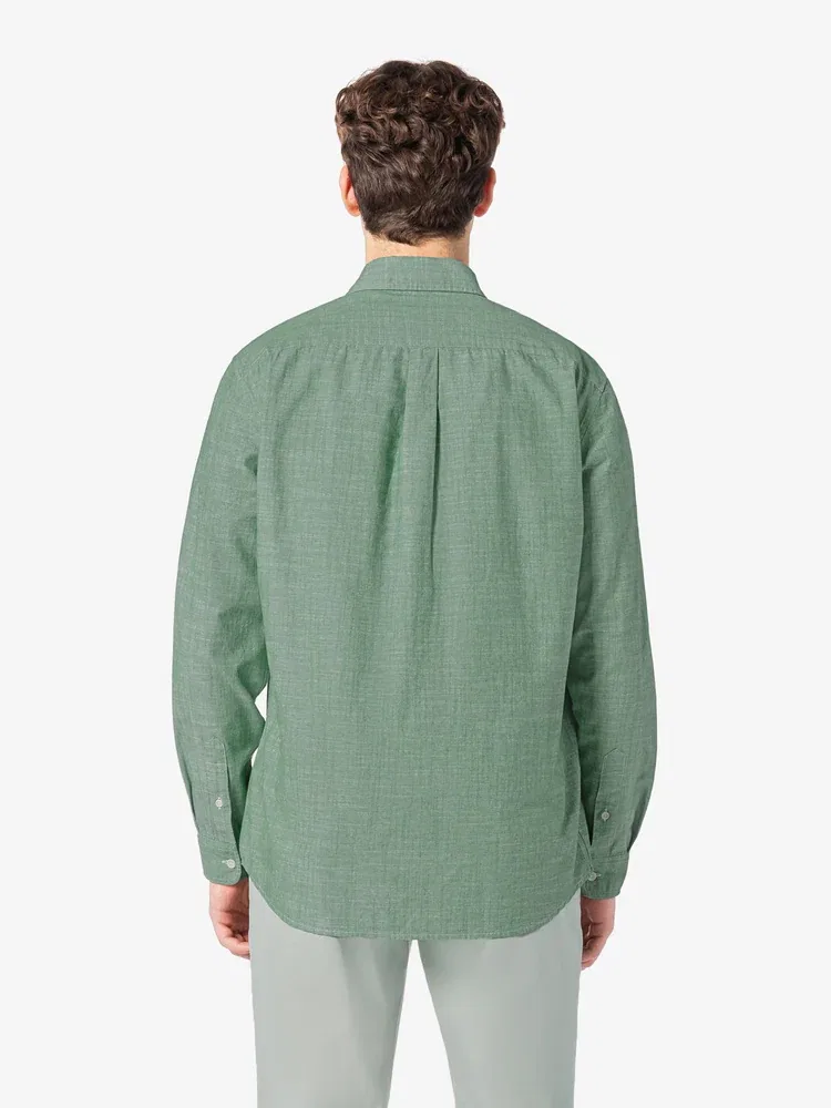 Рубашка с длинным рукавом Chambray LACOSTE, Green — фото 3