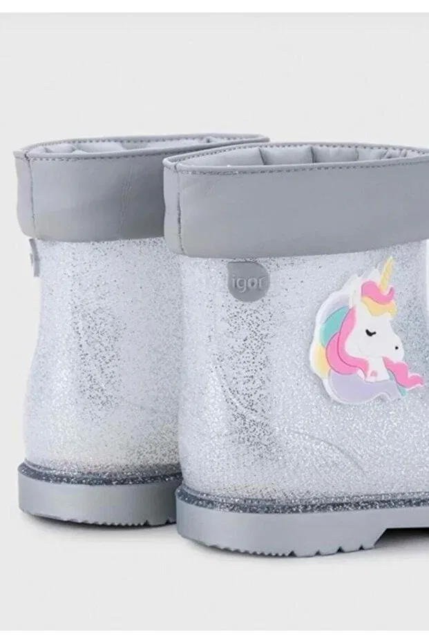Детские сапоги для девочек водонепроницаемые Rain Boots Igor, Gray — фото 2