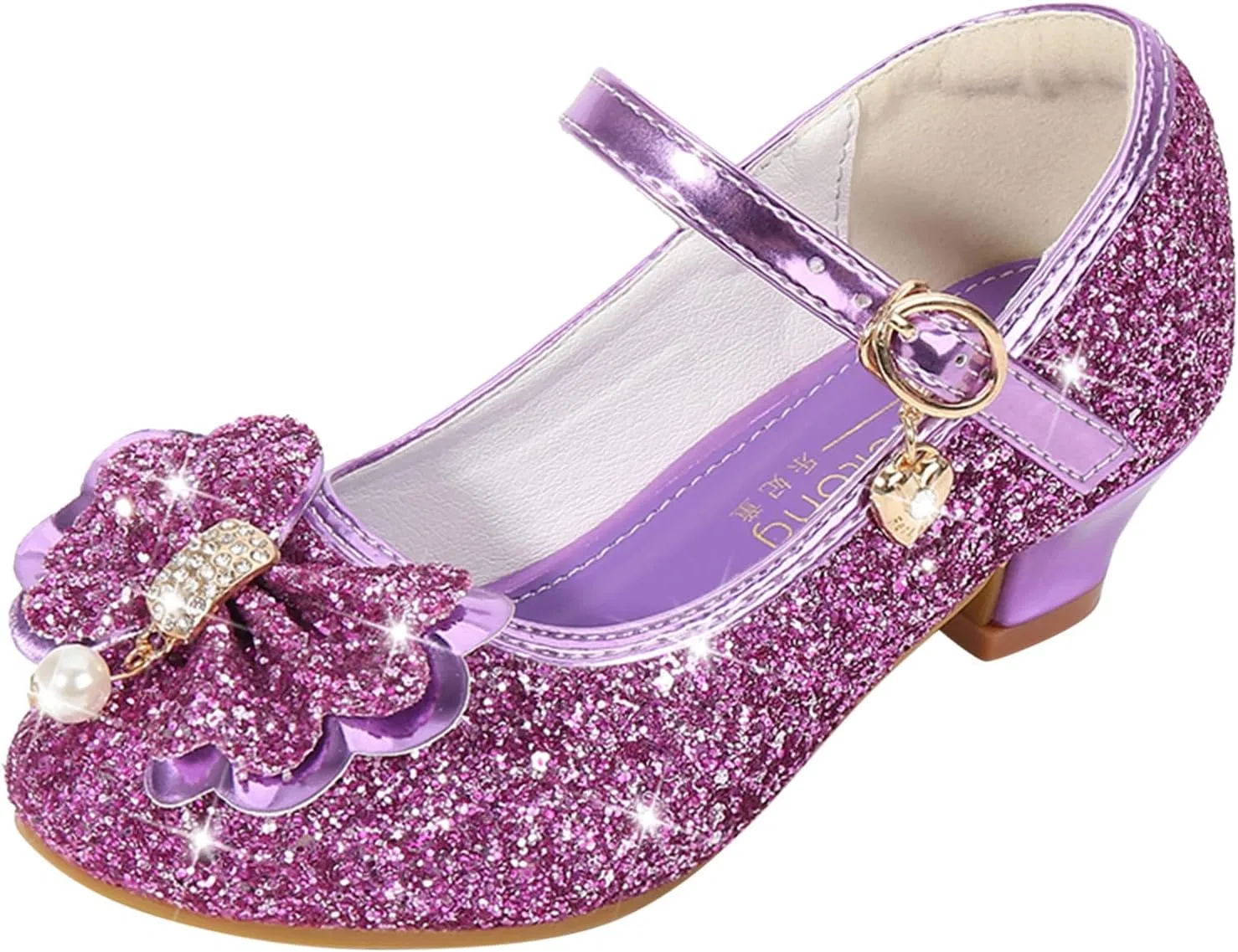 Детские туфли для девочек с принтом Mary Jane Princess Flower Shoes, Purple