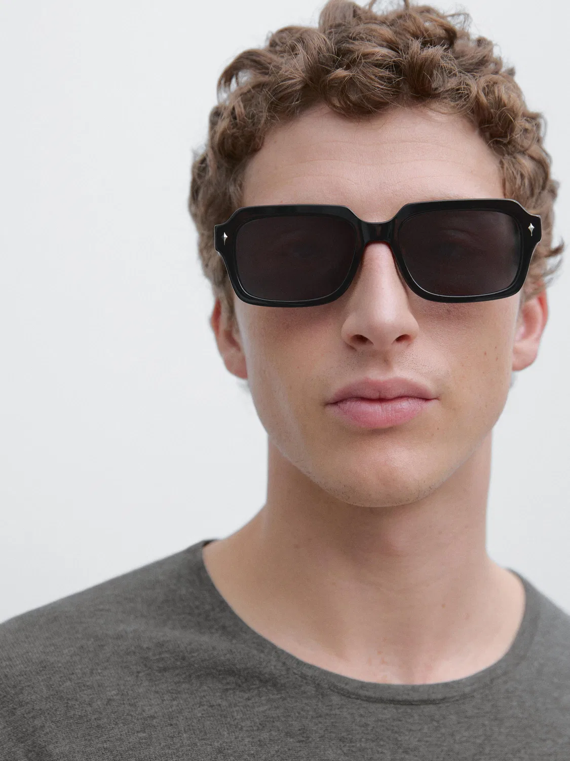 Вязаный свитер с круглым вырезом из 100% хлопка Massimo Dutti, серый — фото 4