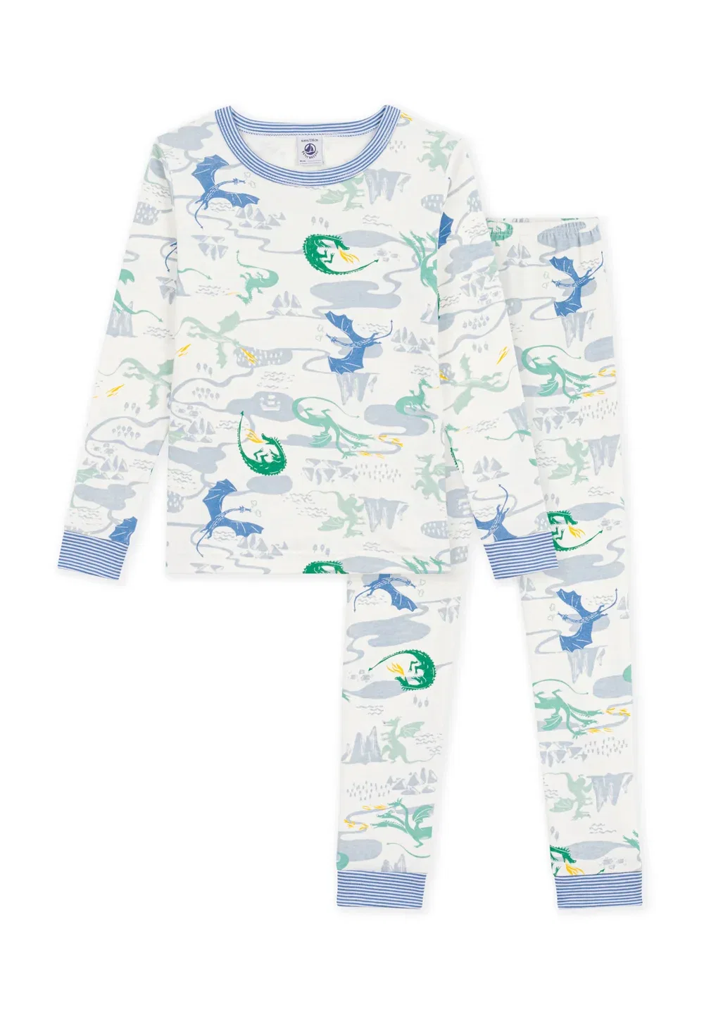 Комплект - пижамный комплект Petit Bateau, Marshmallow Multico