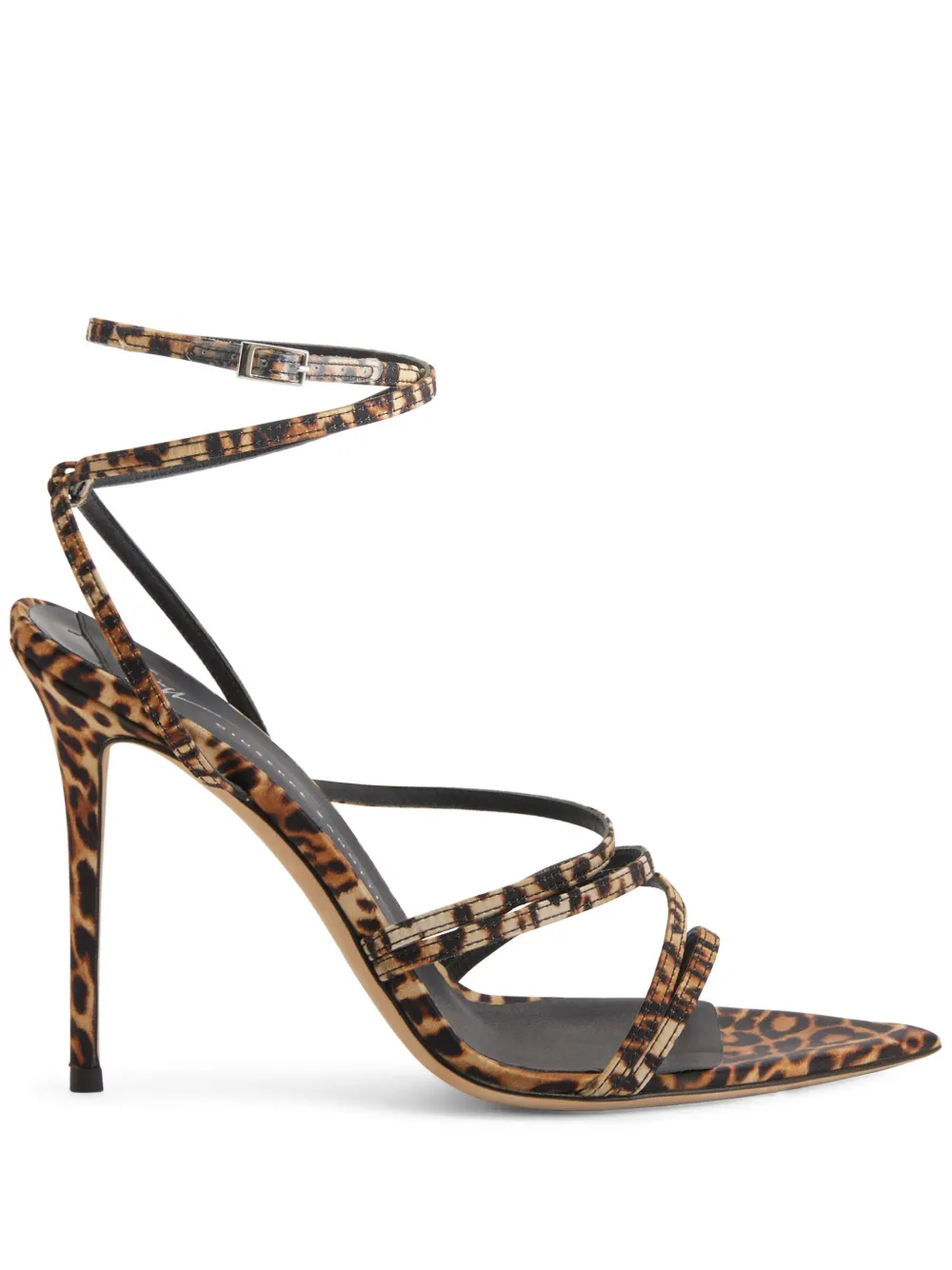 Босоножки Intriigo Claire 90 с анималистичным принтом Giuseppe Zanotti, коричневый