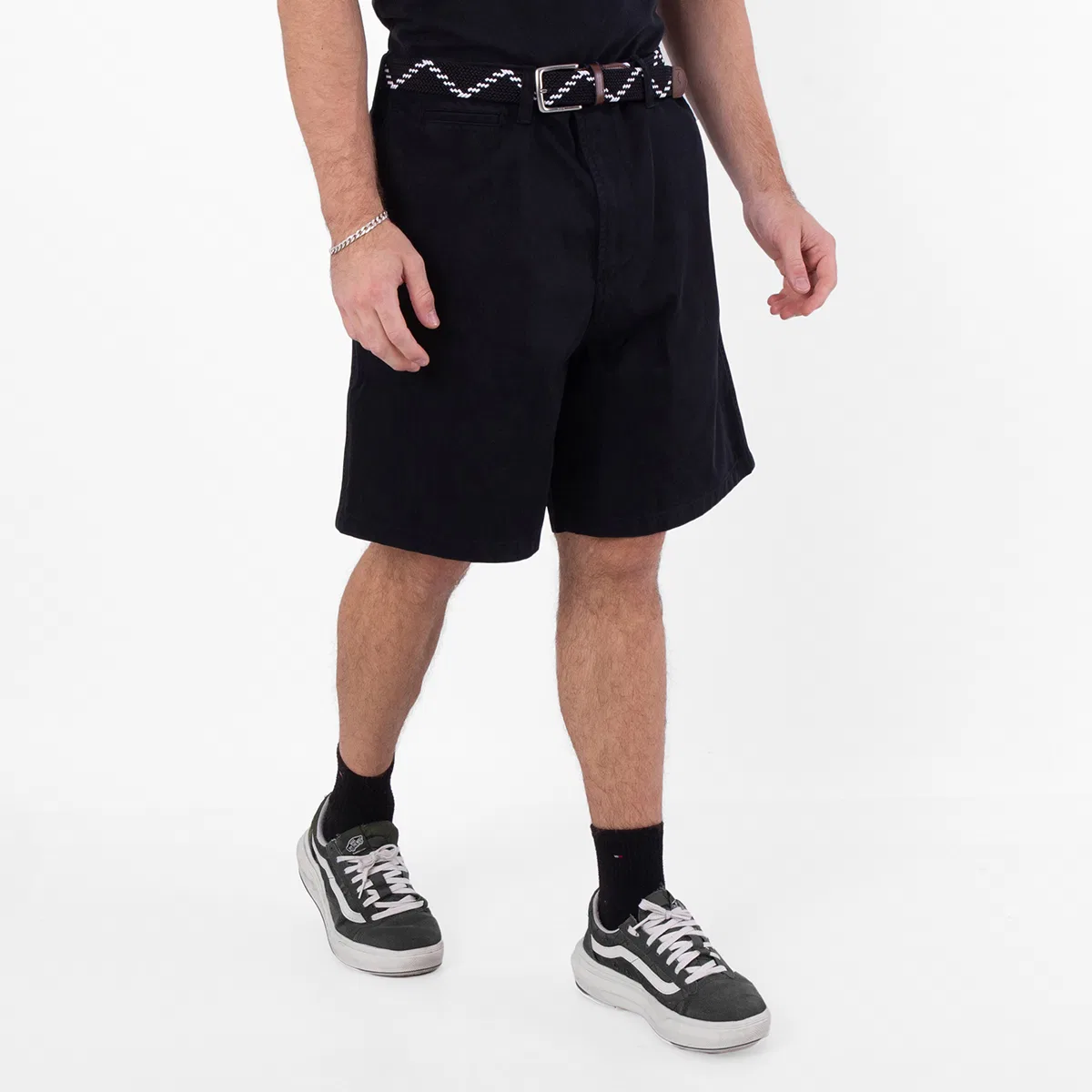 Шорты бермуды из твила Twill Weave Bermuda Cotton Shorts Burberry, Black — фото 3