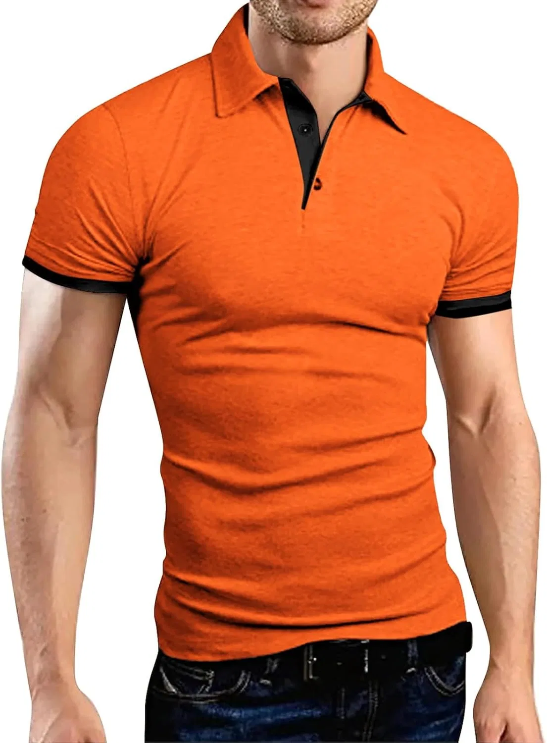 Мужская спортивная футболка с контрастными вставками Running Golf, Orange