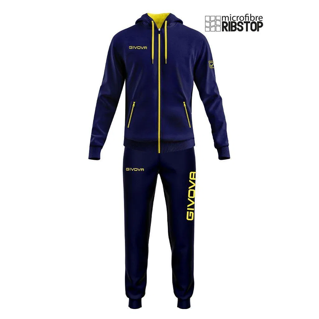 Детский спортивный костюм из микрофибры Givova Winner, Blau Fluoreszierendes Neongelb Navyblau
