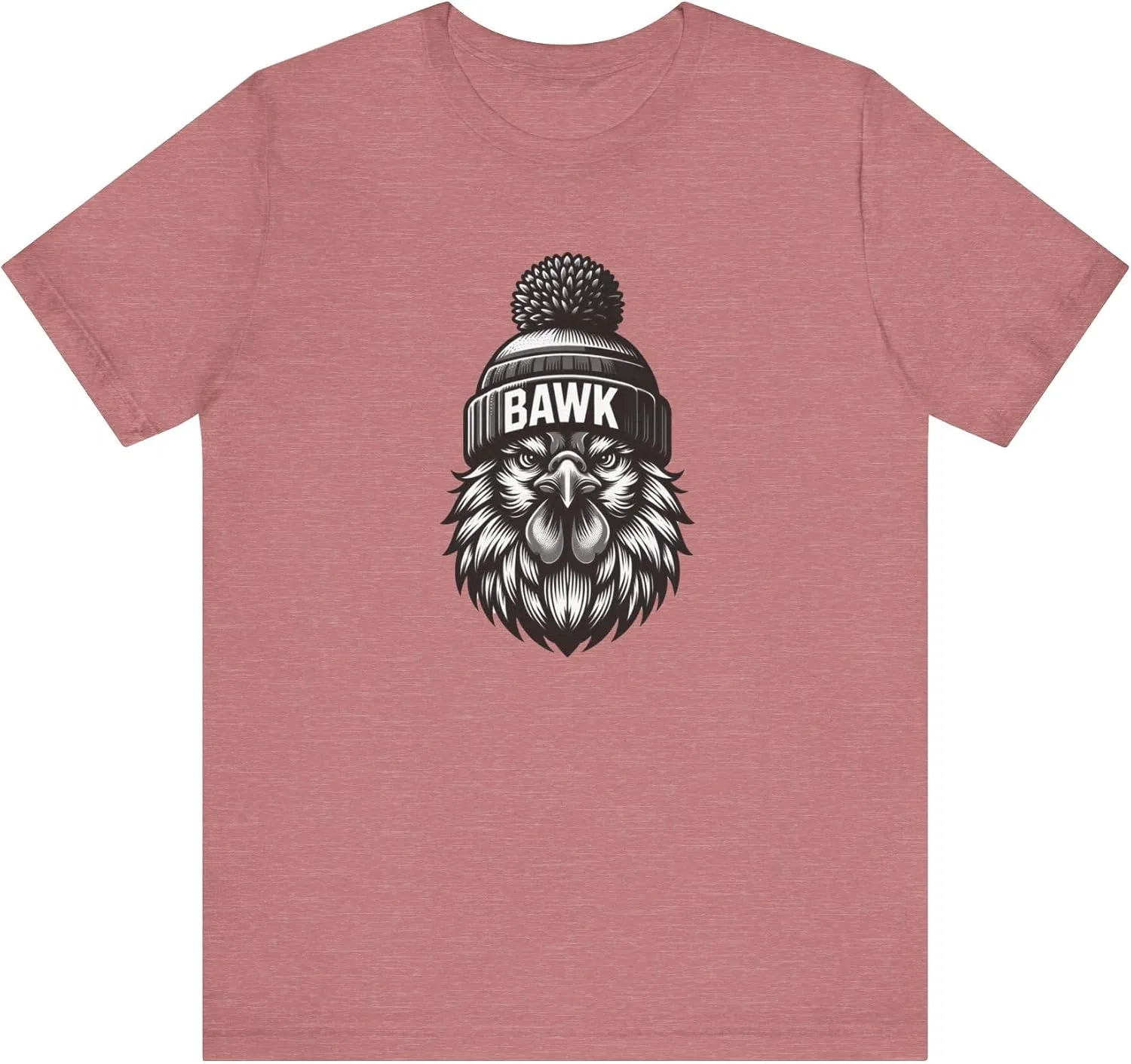 Футболка с принтом BAWK Chicken Generic, Heather Mauve