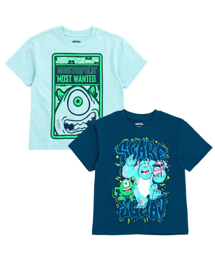 Комплект футболок с принтом Monsters Inc. Mike Sulley Blue Navy