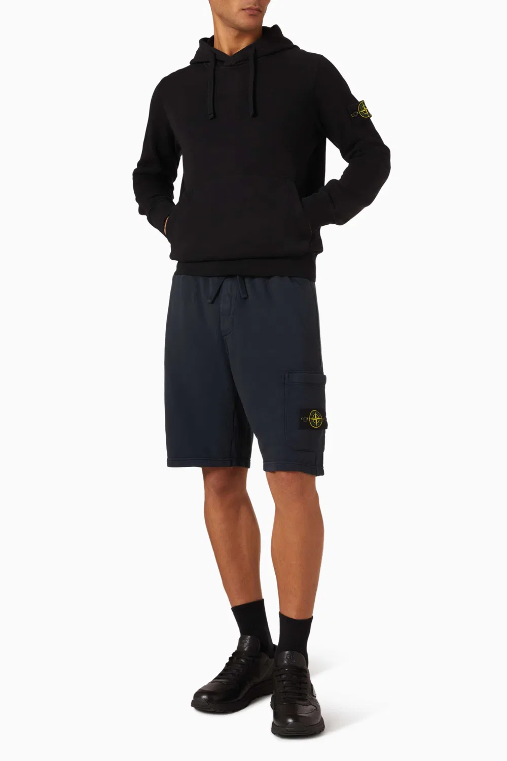 Худи с капюшоном из хлопкового флиса Stone Island — фото 2
