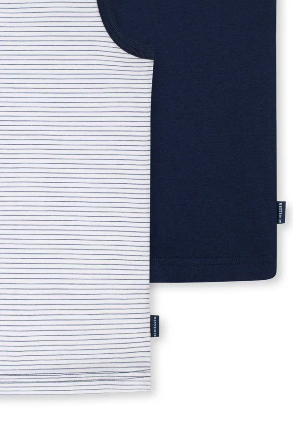 Комплект из 6 маек, дышащая, Feinripp cotton, Schiesser, blau weiß gestreift, сине-белый — фото 3