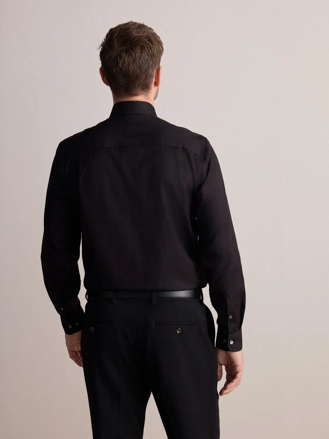 Рубашка с фактурой, Slim Fit, Signature Next, черный — фото 3