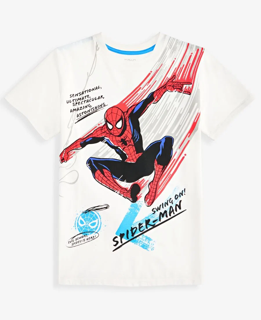 Футболка с принтом Spider-Man Swing On Epic Threads, Angel White — фото 4