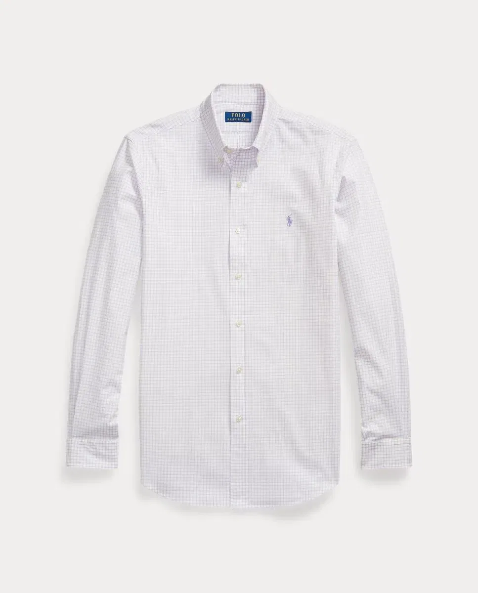 Мужская рубашка из поплина с эластичным Regular Fit Polo Ralph Lauren, Morado — фото 4