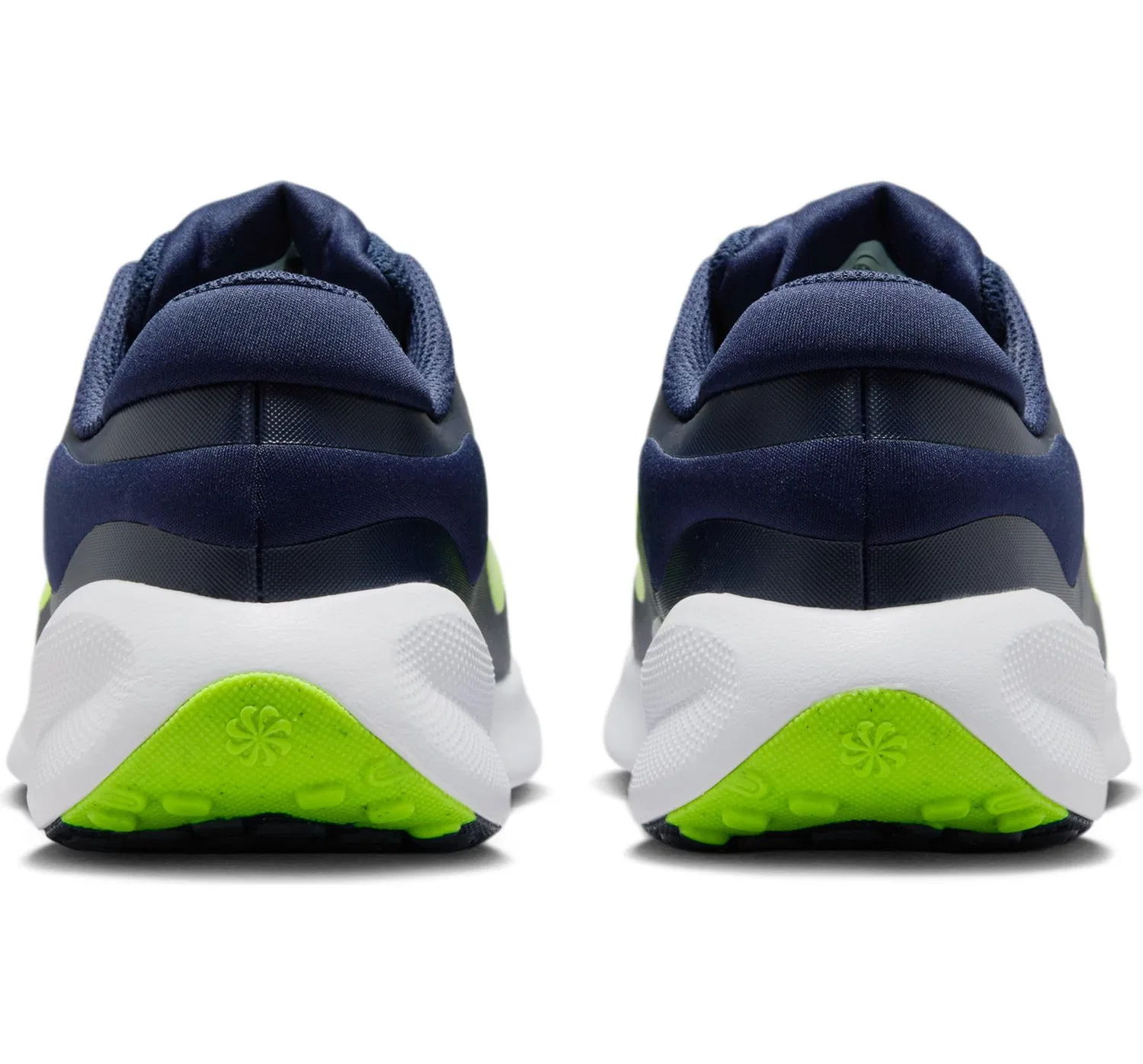 Детские кроссовки для девочек с принтом NIKE Revolution 7 NIKE, Midnight Navy Volt Tint White — фото 3