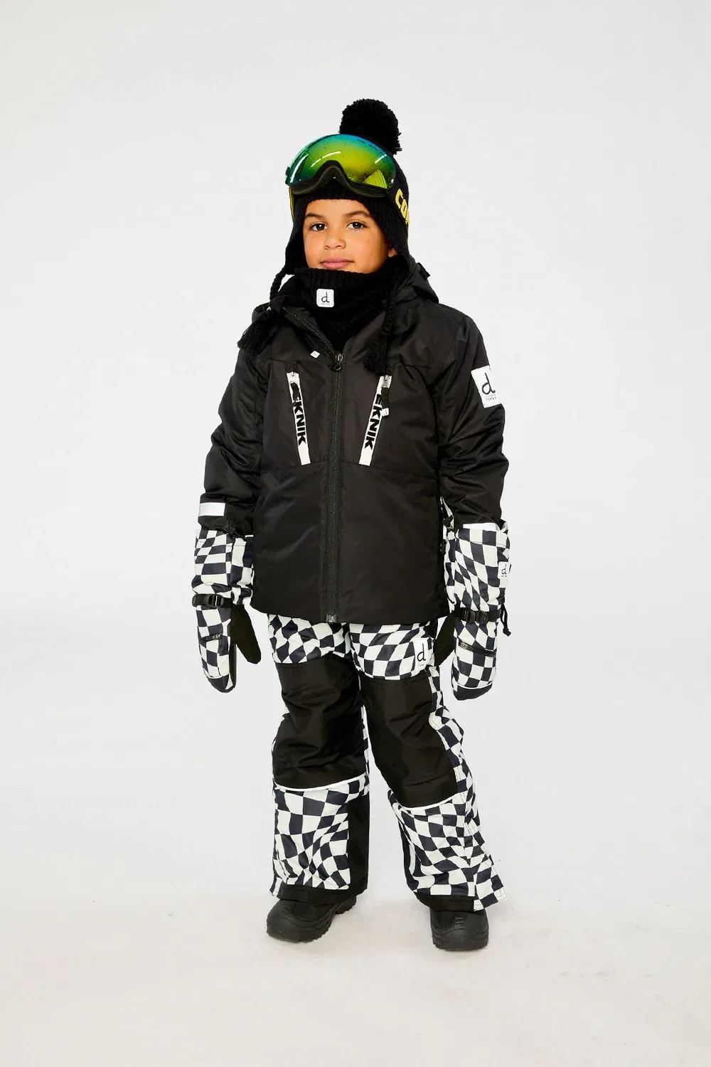 Детский комплект зимний Two Piece Teknik Snowsuit Deux par Deux, Black and White — фото 2