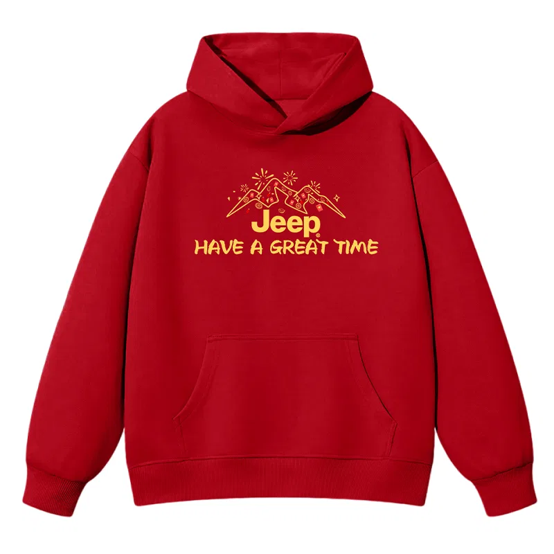 Детский свитшот с капюшоном, утепленный, Jeep, Red