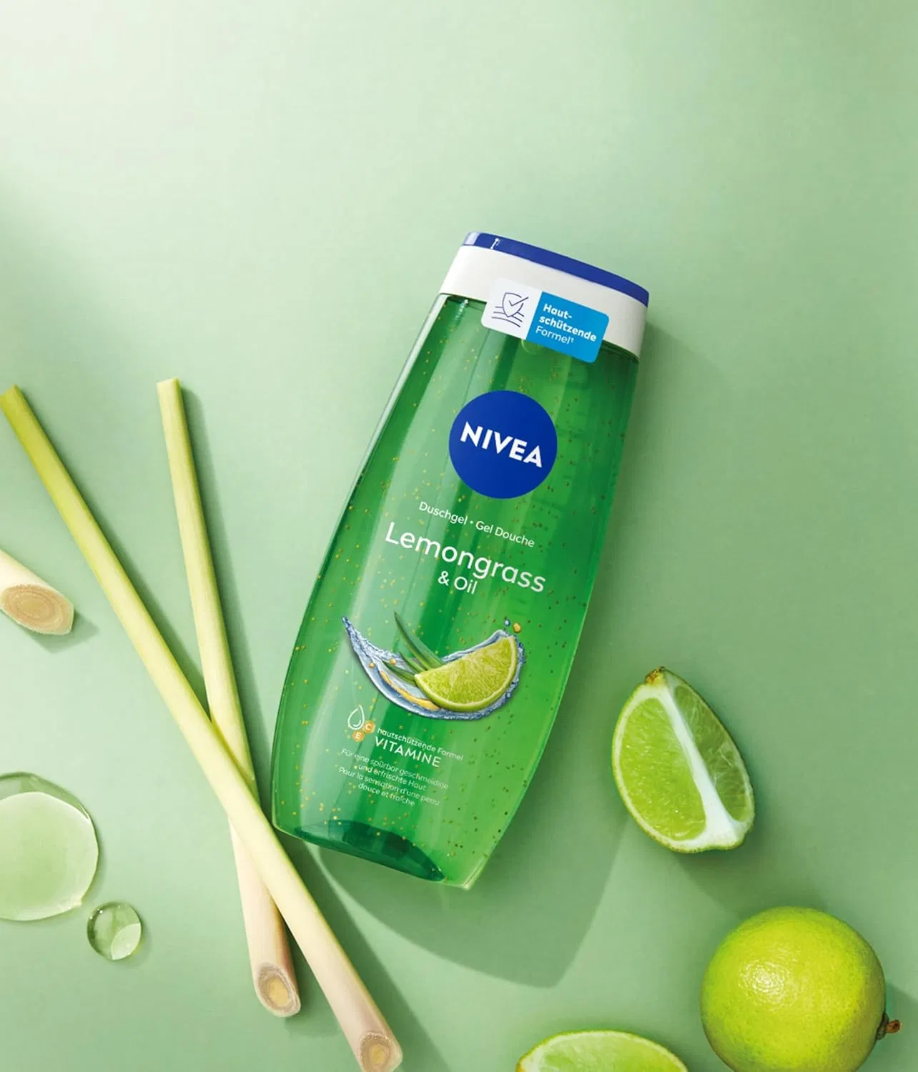 Гель для душа освежающий с лемонграссом и маслом NIVEA, 250 мл — фото 3