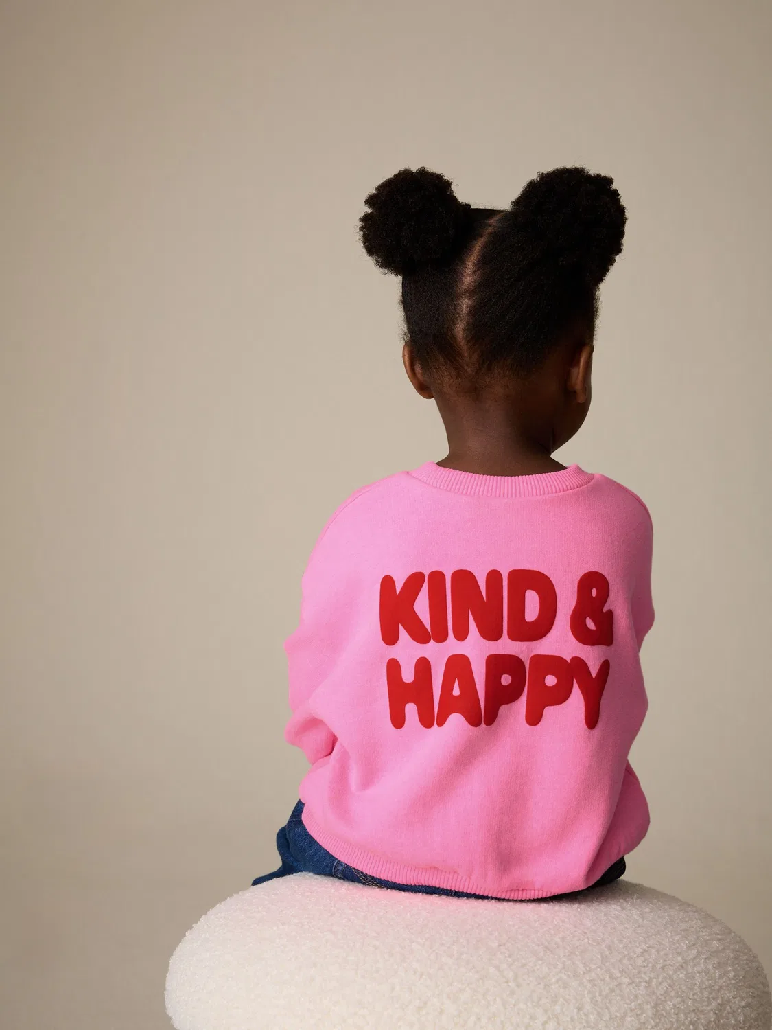 Свитшот с надписью Kind & Happy Next, розовый