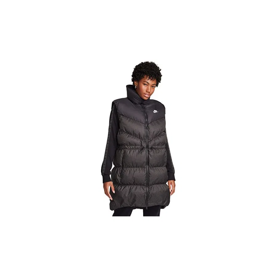 Женский утепленный жилет Nike Sportswear Windpuffer Therma Fit с длинным рукавом, Черный