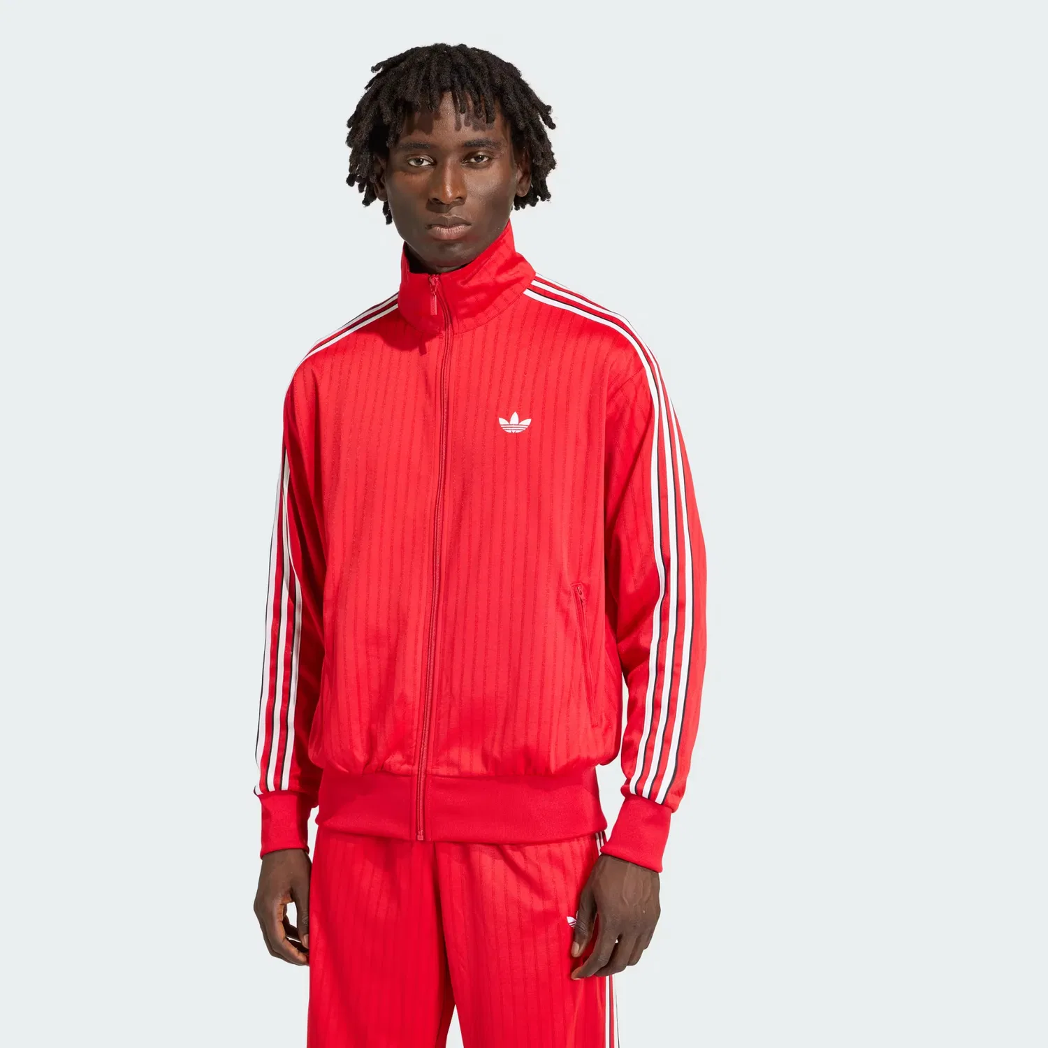 Мужская спортивная куртка свободного кроя Firebird Loose Pinstripes Track Top Adidas Originals, Better Scarlet