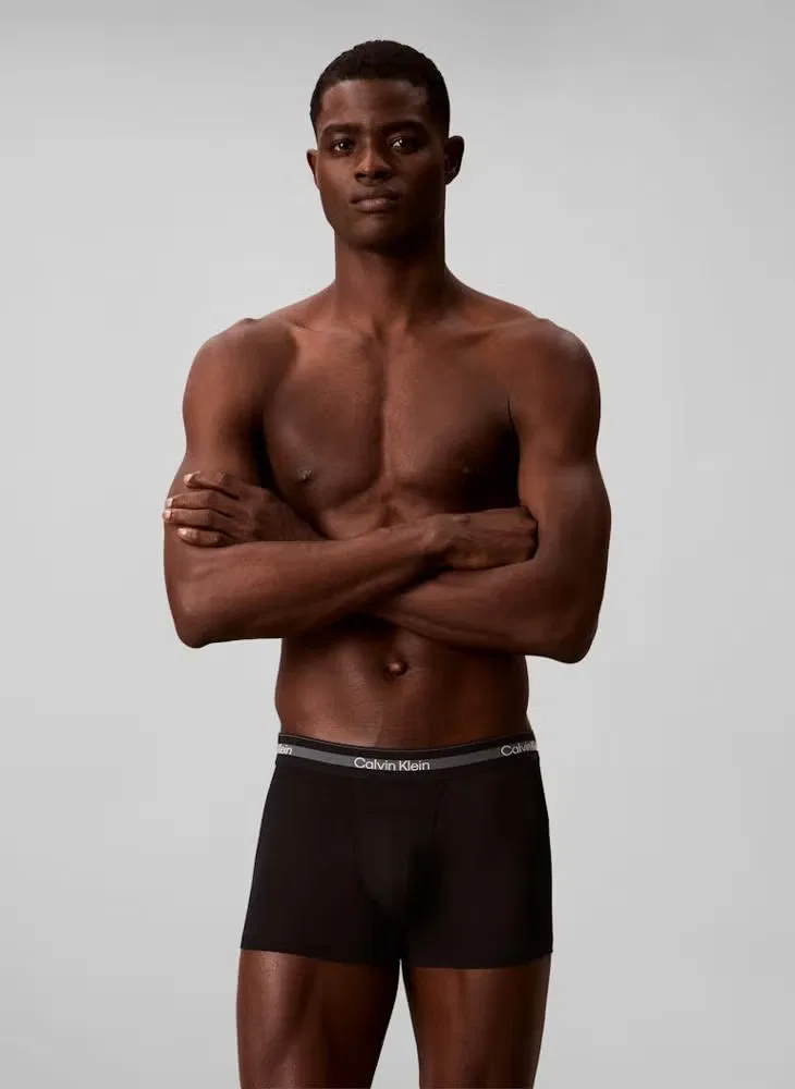 Трусы-боксеры дышащие комплект из 3 штук Icon Active Mesh Calvin Klein, черный — фото 4