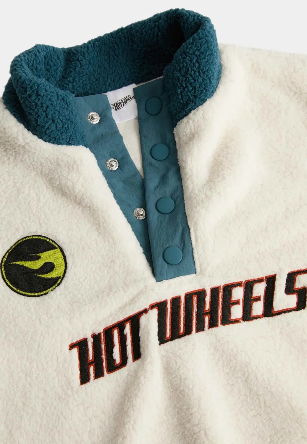 Куртка из искусственного ворса с флисовой подкладкой Hot Wheels. Унисекс - флисовый джемпер Marks & Spencer, Cream Mix — фото 3