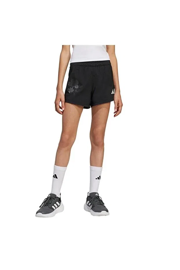 Детские шорты для девочек с цветочным принтом Adidas, Black