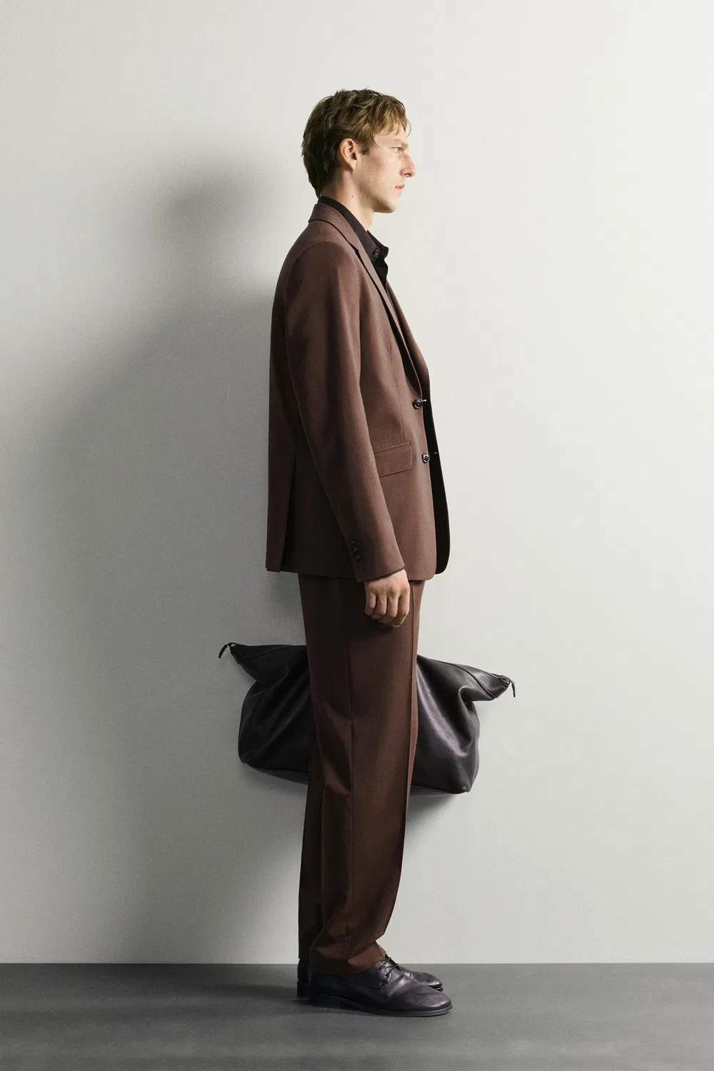 Блейзер костюма стандартного кроя ZARA, Brown — фото 4