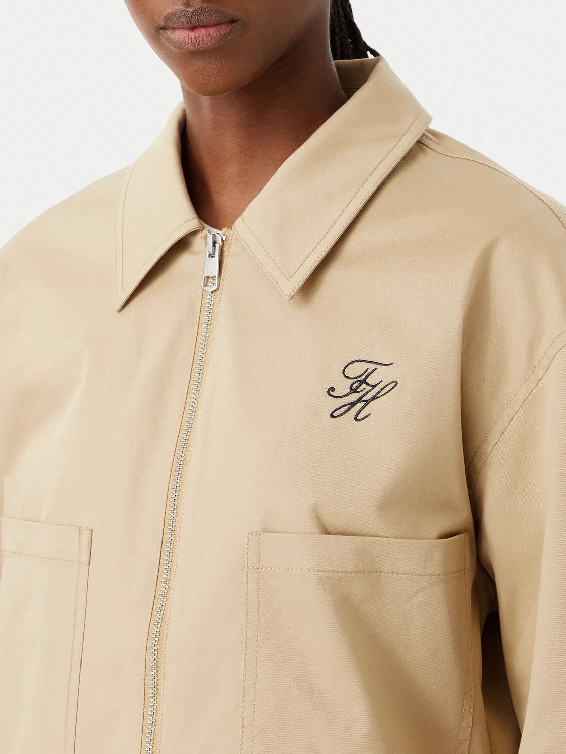 Женская демисезонная куртка стандартного кроя Chino Tommy Hilfiger, бежевый — фото 4