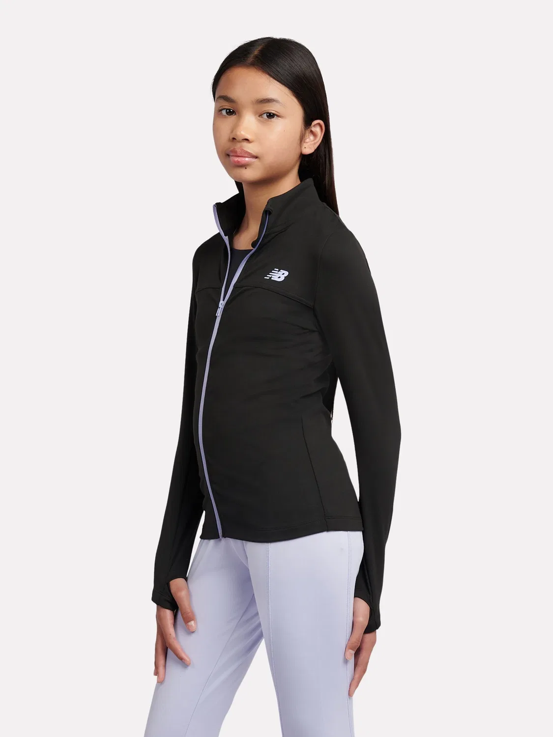 Куртка-воротник с застежкой-молнией, Performance Zip Funnel Jacket New Balance, черный — фото 2