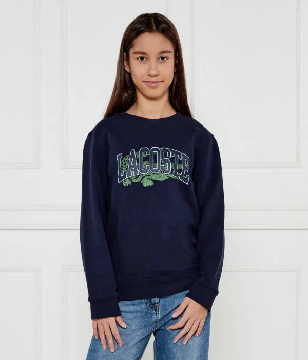 Детский пуловер для девочек из органического хлопка Felpa Lacoste, Blu Marino
