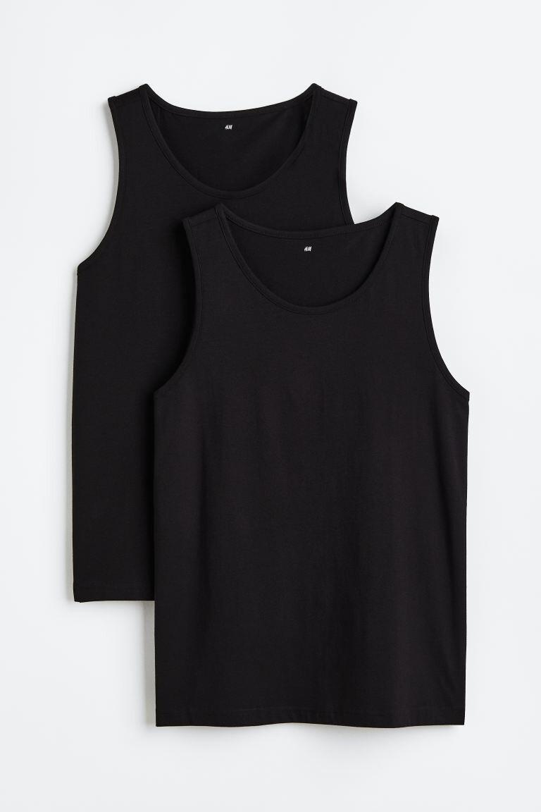 

Футболка классического кроя, 2 шт. в упаковке H&M, черный