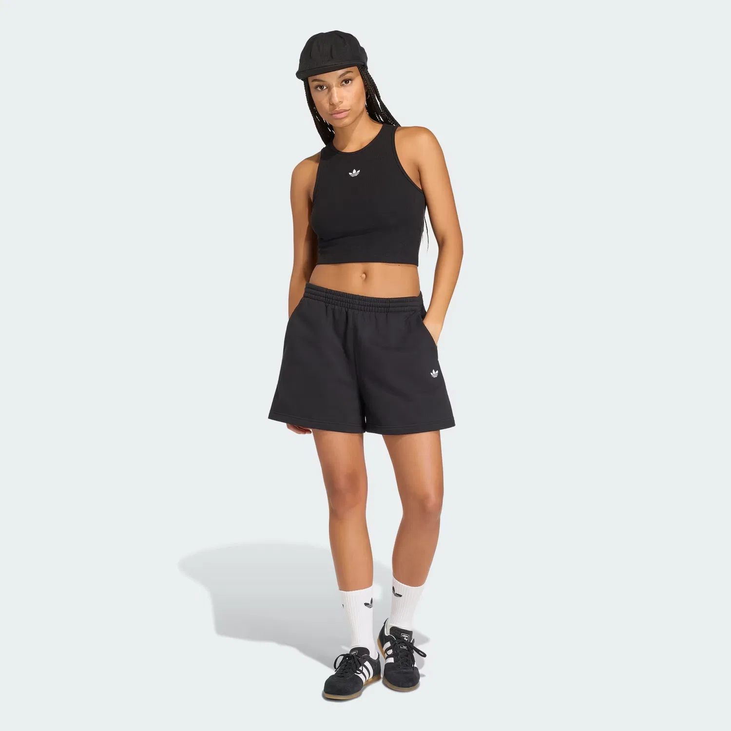 Женские шорты свободного кроя Essentials Fleece Loose Adidas Originals, черный — фото 3
