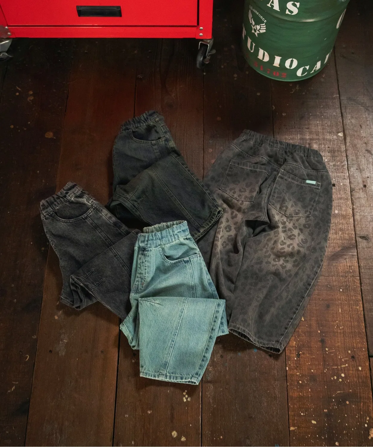 Детские джинсы свободного кроя с принтом BREEZE, Navy — фото 3