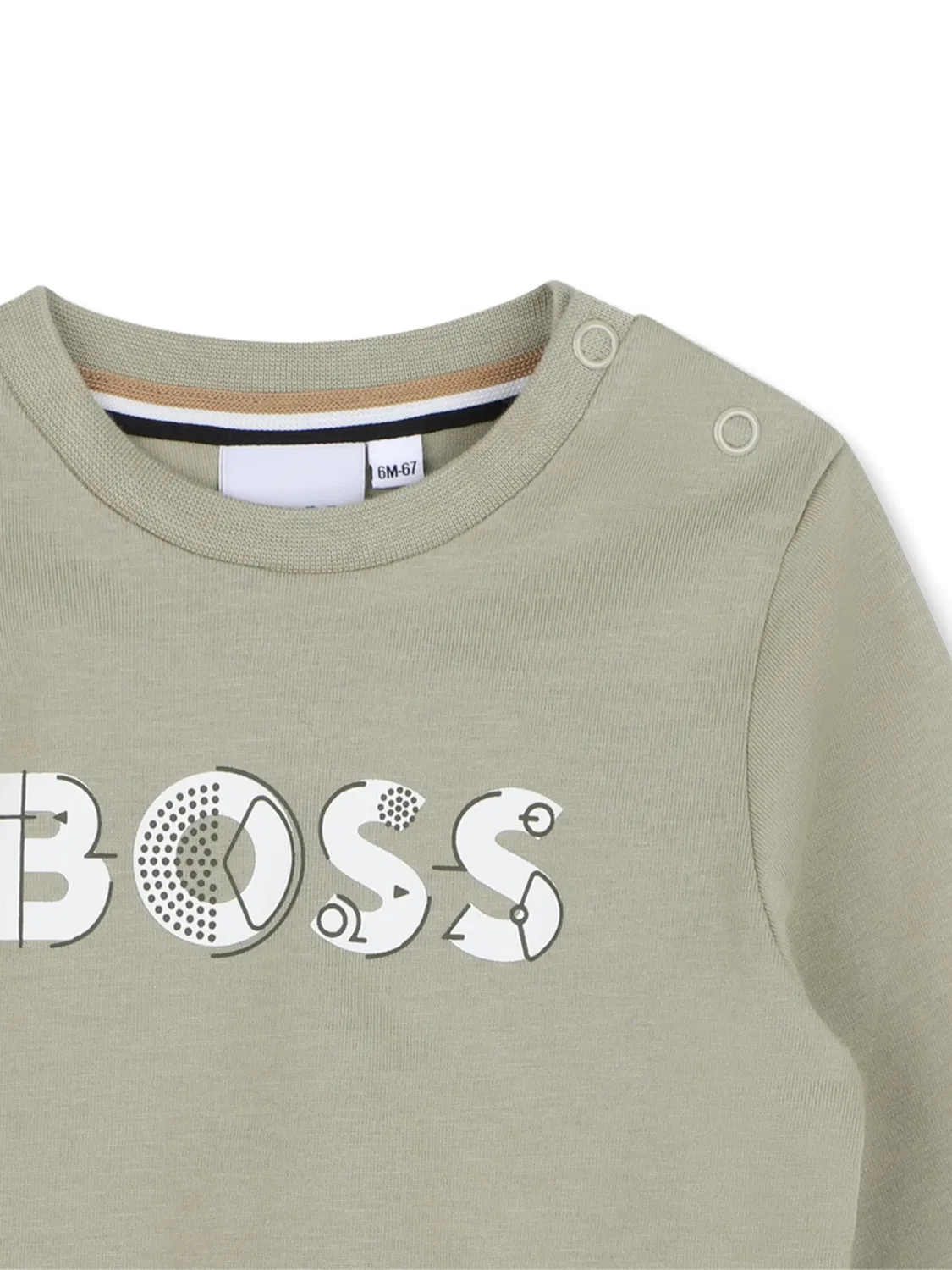 Лонгслив с логотипом Boss Kidswear, зеленый — фото 3