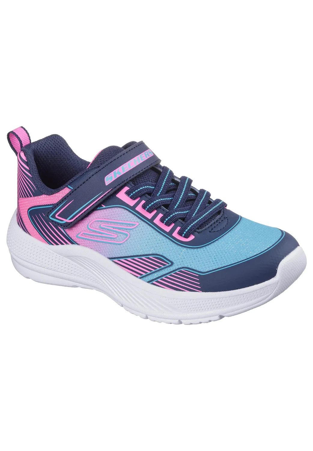 Детские кроссовки с липучками Microspec Advance-Oasis Point Skechers, Bunt Navyblau Rosa