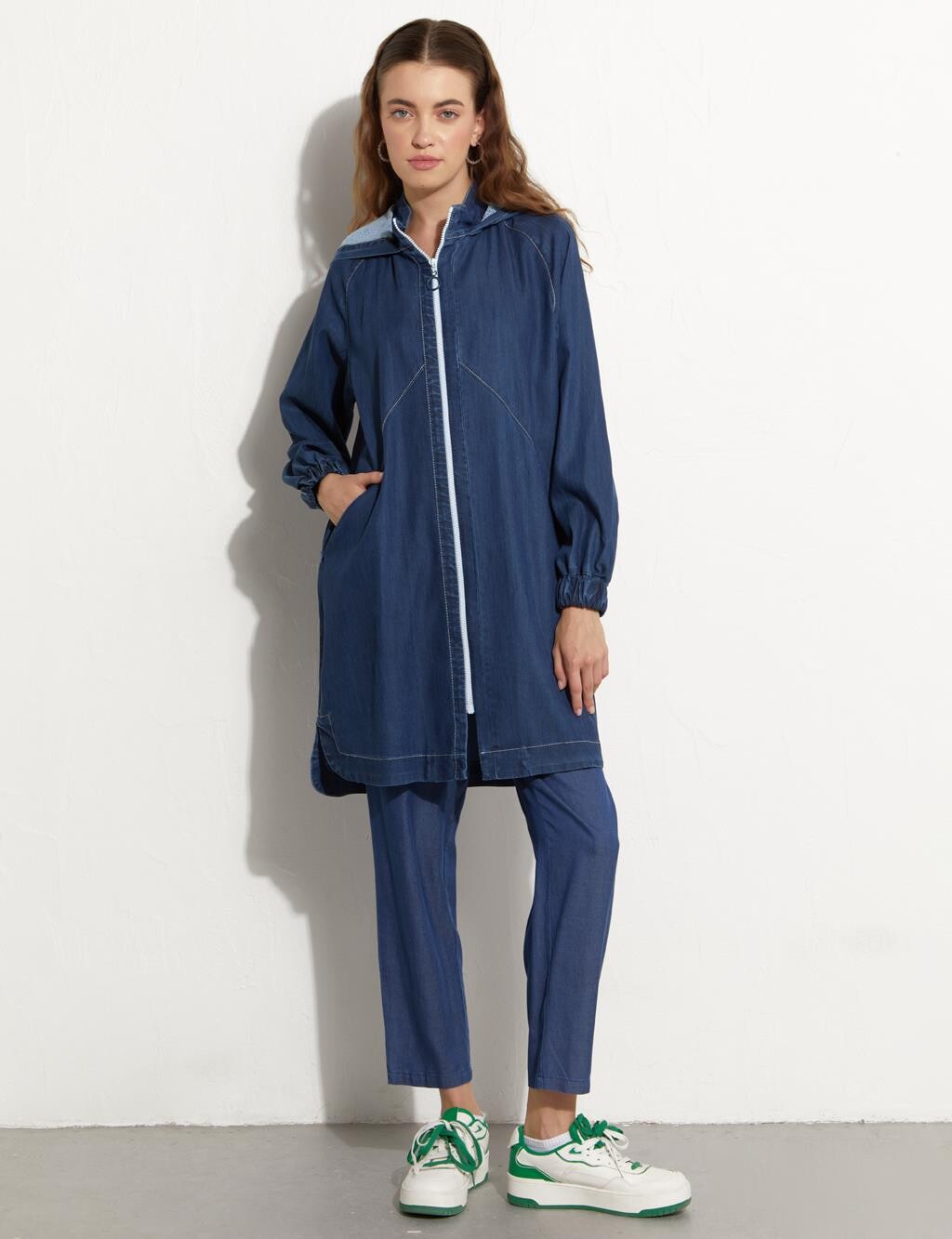 

Абая Zippered Denim Abaya Indigo Kayra