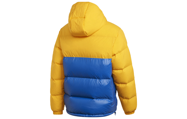 Adidas Originals Пуховик зимний мужской желто-синий разноцветный, Yellow Blue Multicolor — фото 3