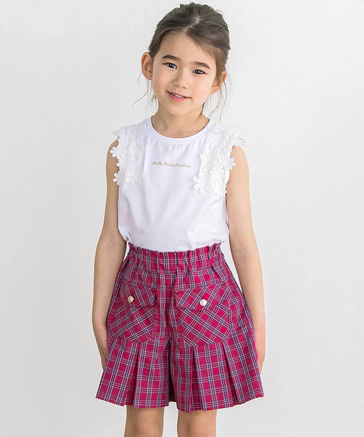 Детские шорты-юбка с принтом BeBe Petits Pois Vert, Pink — фото 3