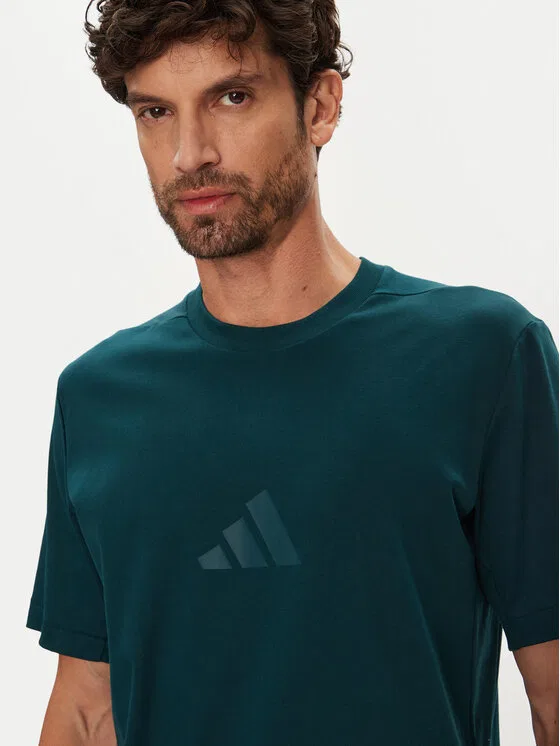Футболка regular fit Adidas, зеленый — фото 4