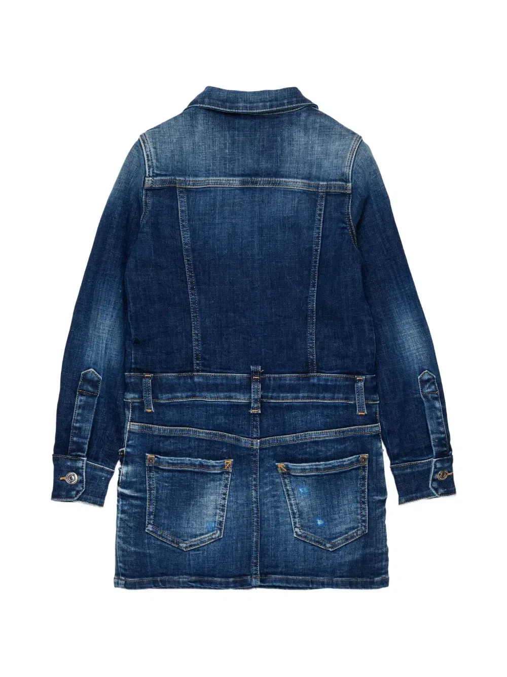 Джинсовое платье с эффектом потертости Dsquared2 Kids, синий — фото 2