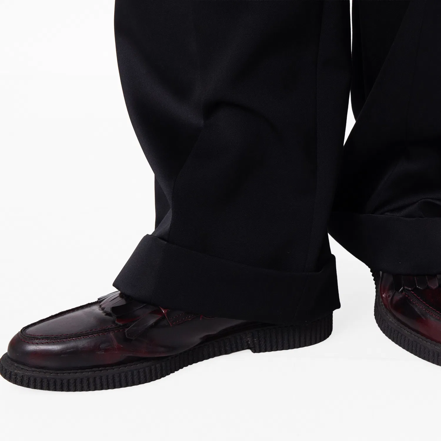 Брюки клеш из шерсти Flared Tuxedo Pants Saint Laurent, Black — фото 3